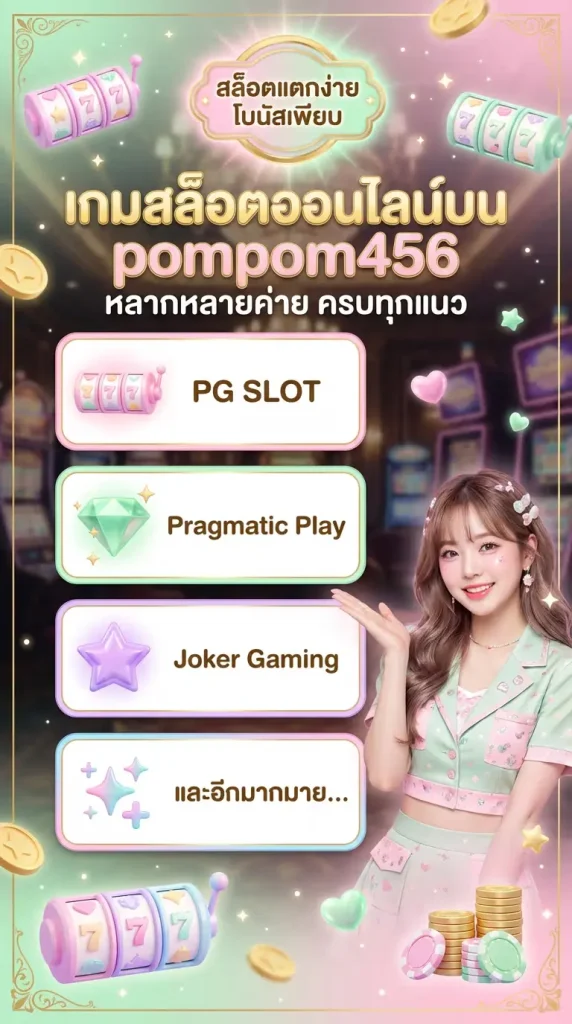 เกมสล็อตออนไลน์บน pompom456 หลากหลายค่าย ครบทุกแนว